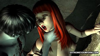 Foxy 3D Redhead Having Rough Sex with a Zombie